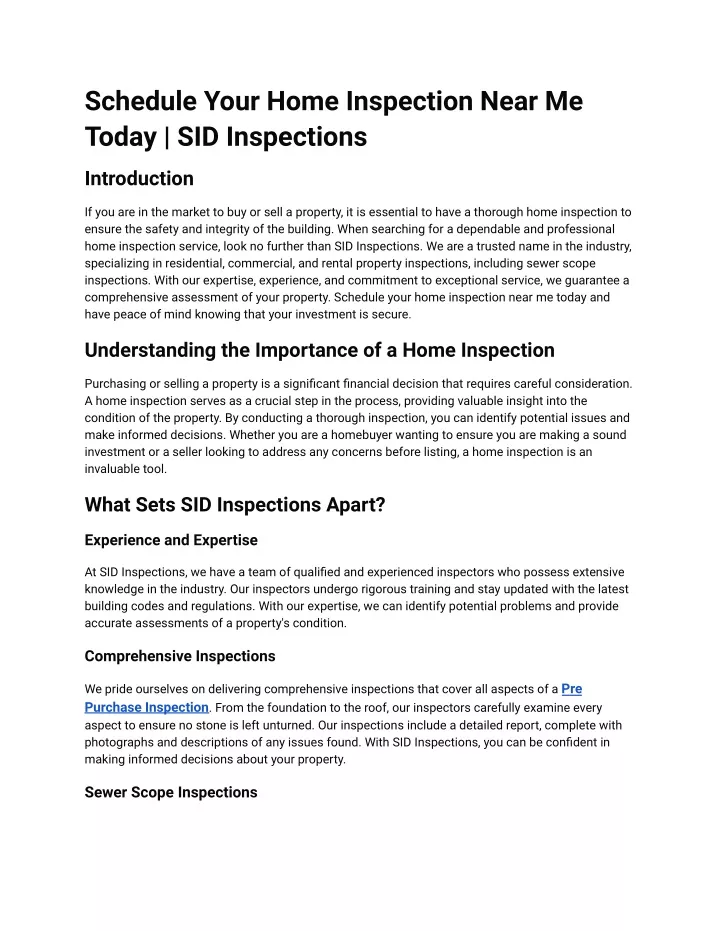 schedule your home inspection near me today