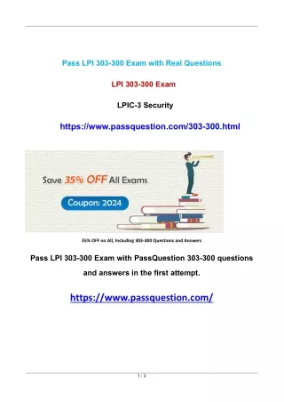 pass lpi 303 300 exam with real questions