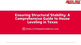 Ensuring Structural Stability A Comprehensive Guide to House Leveling in Texas