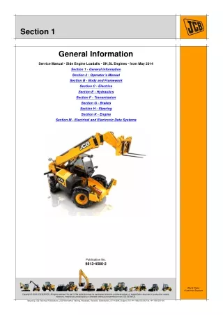 JCB 536-60 Telescopic Handler Service Repair Manual SN02336575-02356575