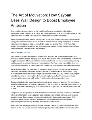 The Art of Motivation_ How Saypan Uses Wall Design to Boost Employee Ambition
