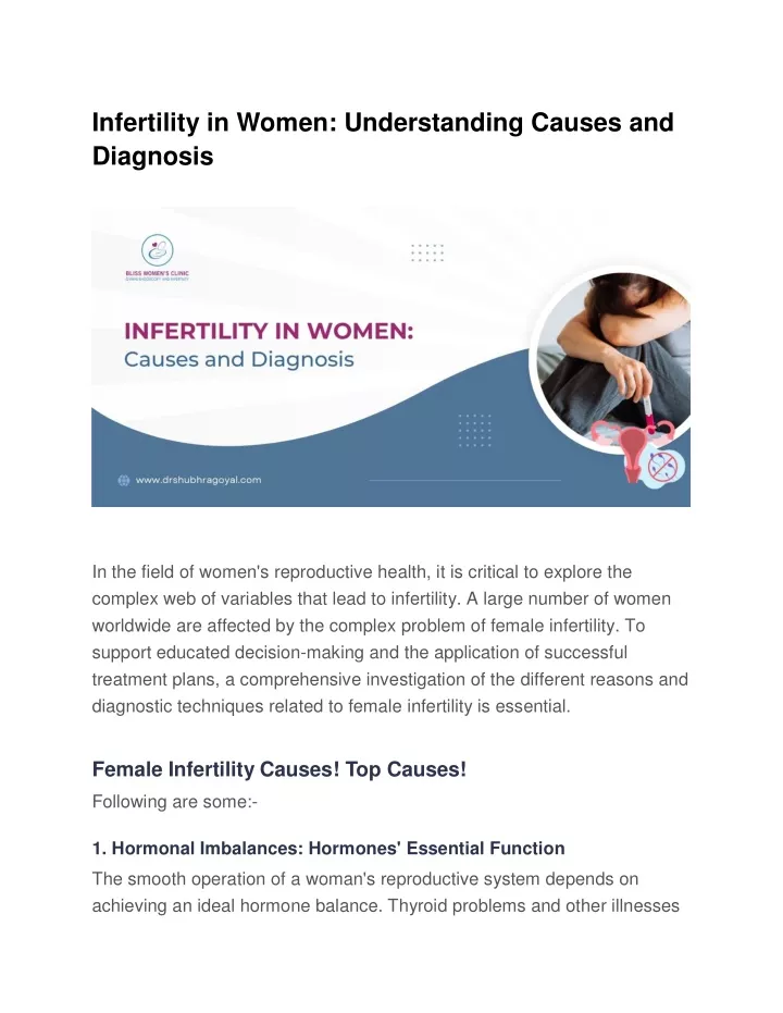 infertility in women understanding causes