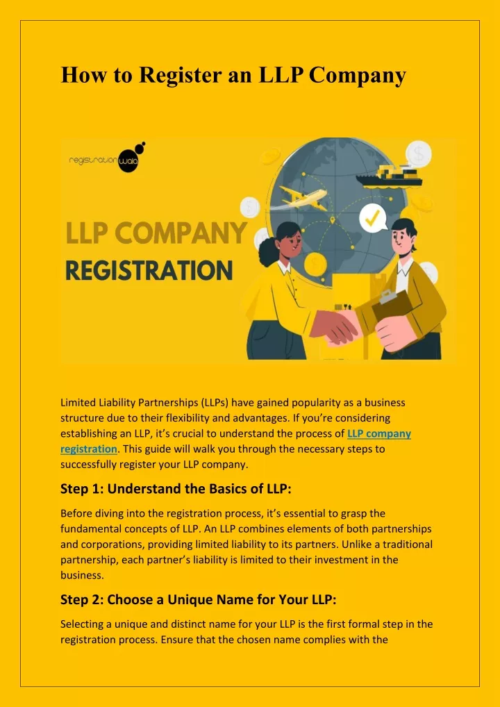 how to register an llp company