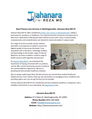 Best_Primary_Care_Services_in_Washingtonville_Jahanara_Reza_MD_PC