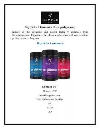 Buy Delta 9 Gummies  Hempednyc.com