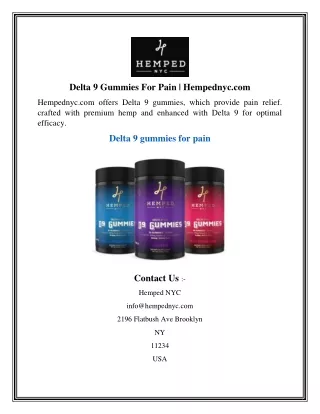 Delta 9 Gummies For Pain  Hempednyc.com