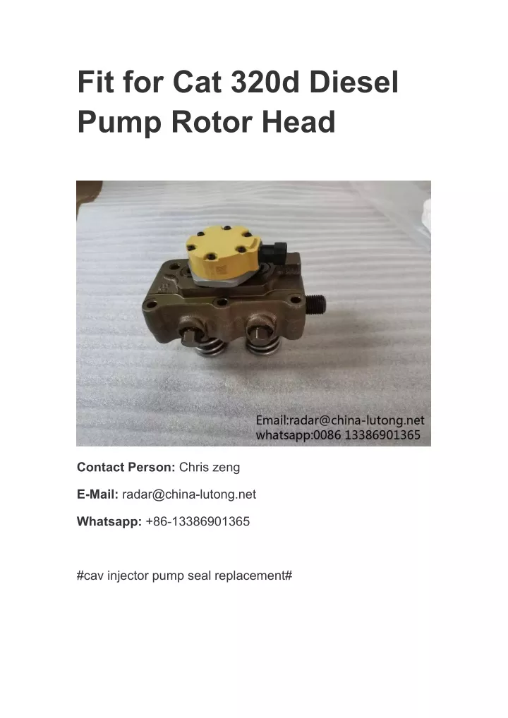 fit for cat 320d diesel pump rotor head