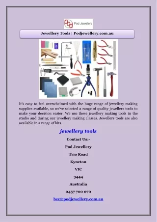Jewellery Tools | Podjewellery.com.au