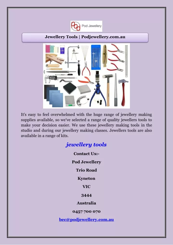 jewellery tools podjewellery com au