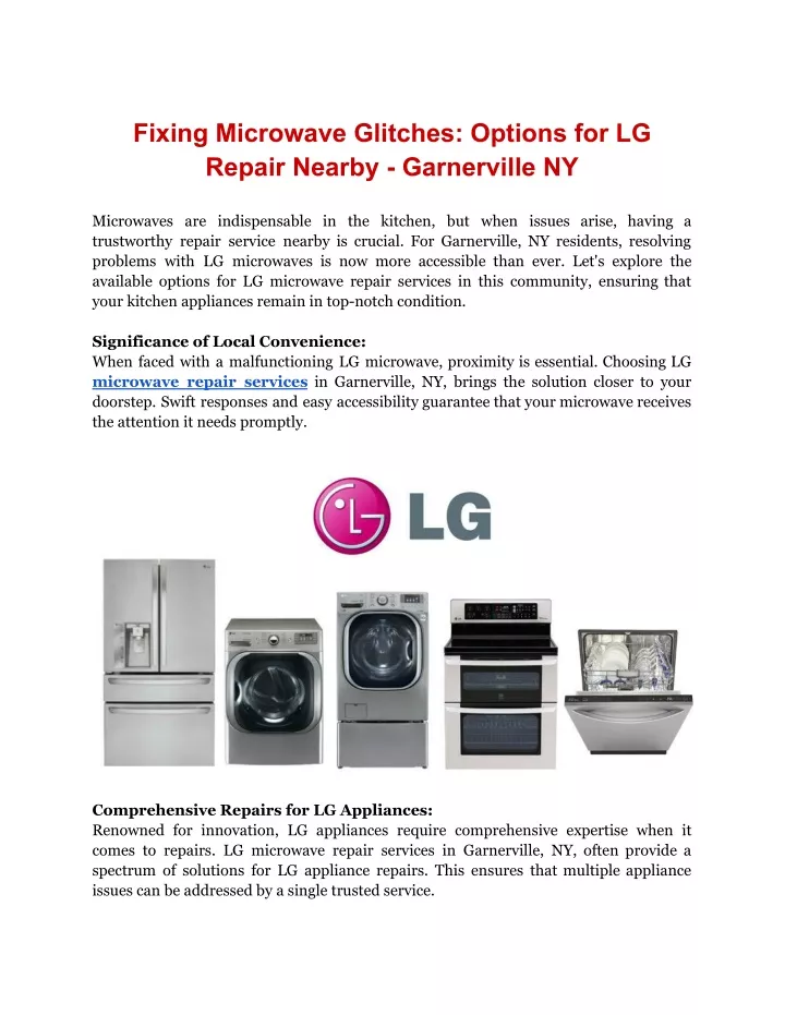 fixing microwave glitches options for lg repair