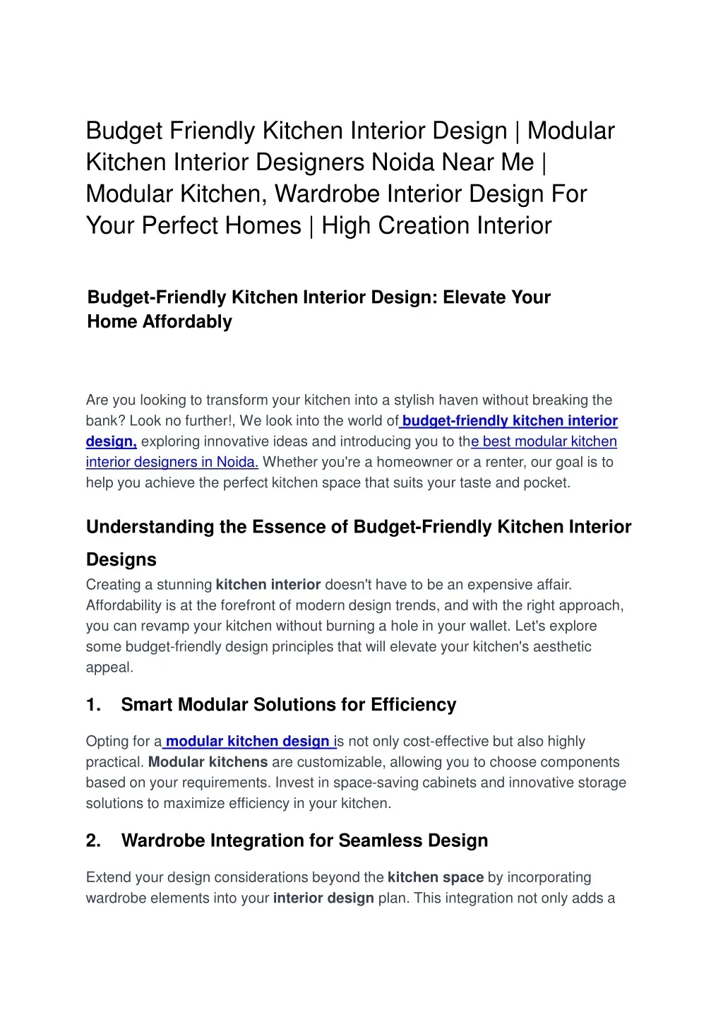 PPT - Budget Friendly Kitchen Interior Design | Modular Kitchen ...