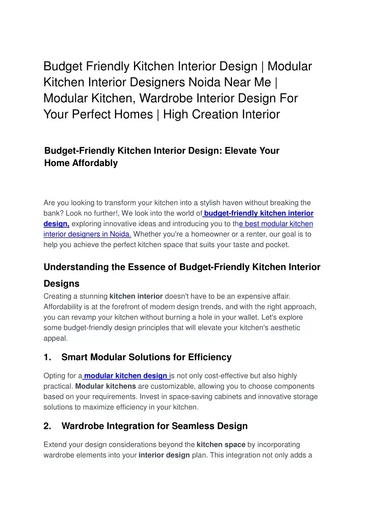 budget friendly kitchen interior design modular