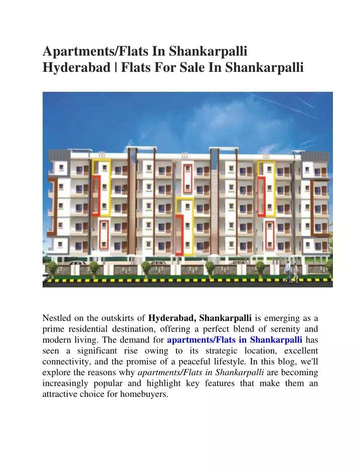 apartments flats in shankarpalli hyderabad flats
