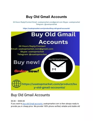 Buy Old Gmail Accounts