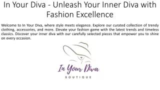 In Your Diva - Unleash Your Inner Diva with Fashion Excellence
