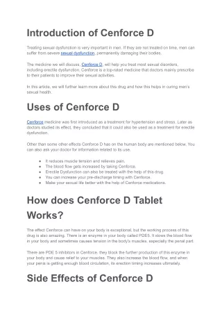 introduction of cenforce d