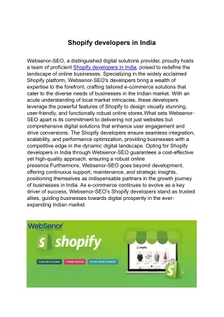 Shopify developers in India