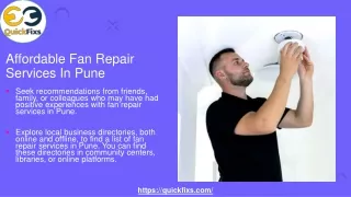 Fan Repair Services In Pune