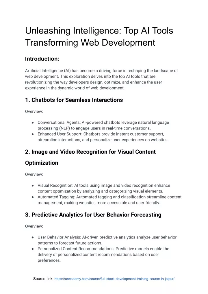 unleashing intelligence top ai tools transforming