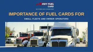 Importance Of Fuel Cards For Small Fleets And Owner-Operators