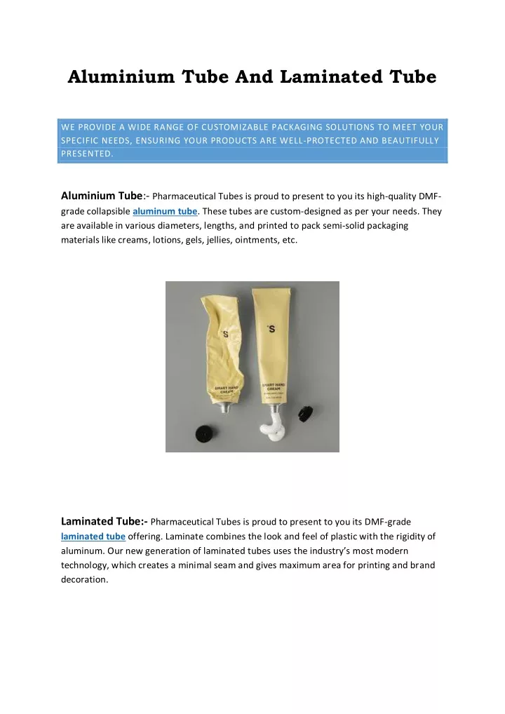 aluminium tube and laminated tube