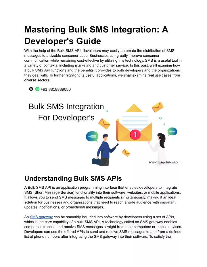 mastering bulk sms integration a developer s guide