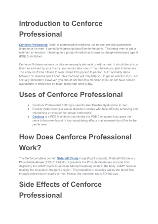 introduction to cenforce professional