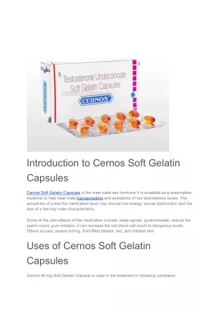 introduction to cernos soft gelatin capsules