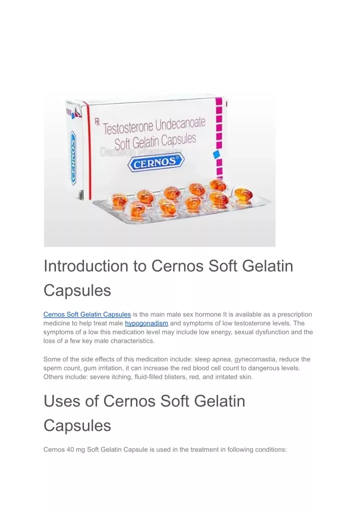 introduction to cernos soft gelatin capsules