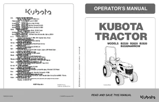 Kubota B2320 Tractor Operator manual