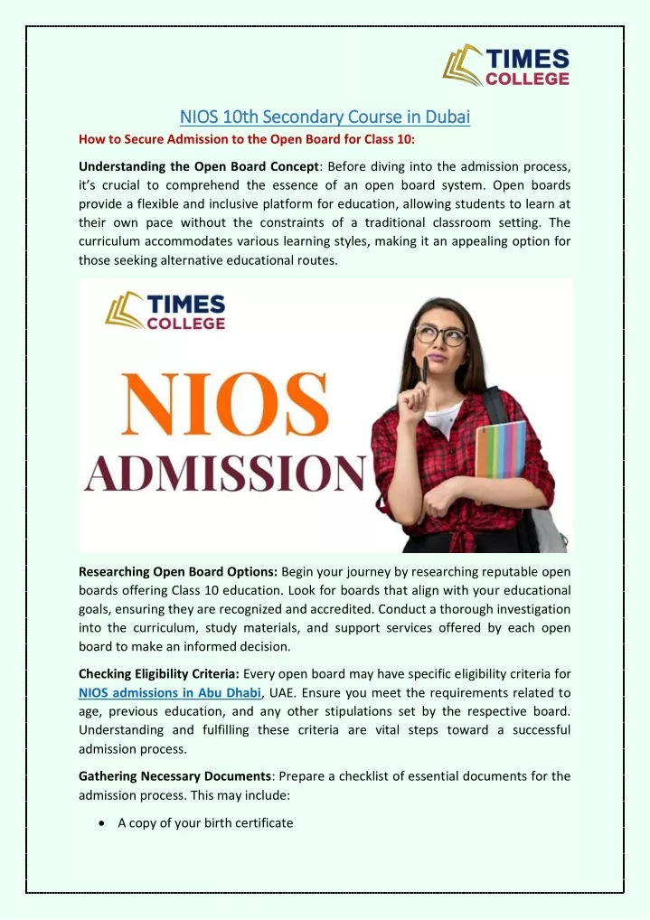 nios 10th secondary course in dubai nios 10th