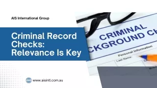 Criminal Record Checks: Relevance Is Key