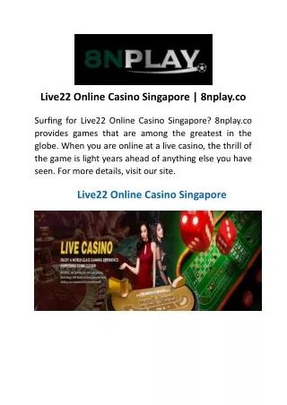 Live22 Online Casino Singapore | 8nplay.co