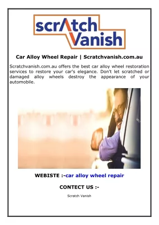 Car Alloy Wheel Repair  Scratchvanish.com.au