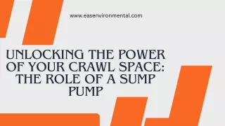Unlocking The Power of Your Crawl Space The Role of a Sump Pump