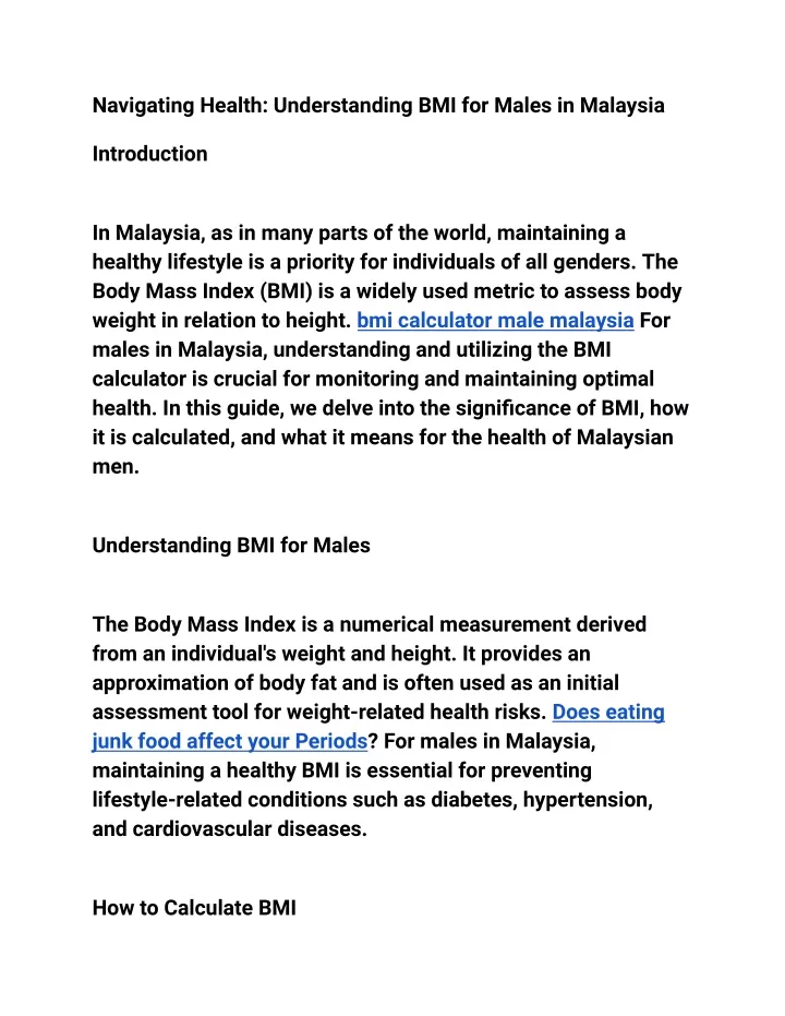 navigating health understanding bmi for males