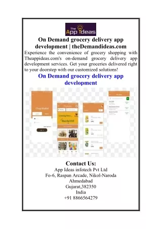 On Demand grocery delivery app development theDemandideas.com