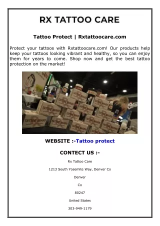 Tattoo Protect  Rxtattoocare.com