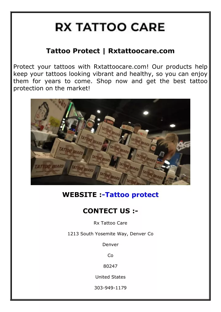 tattoo protect rxtattoocare com