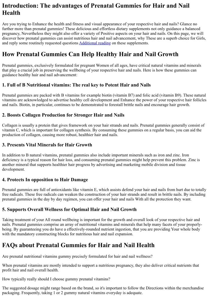 introduction the advantages of prenatal gummies
