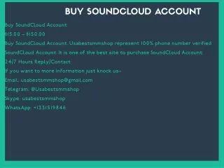 Buy SoundCloud Account