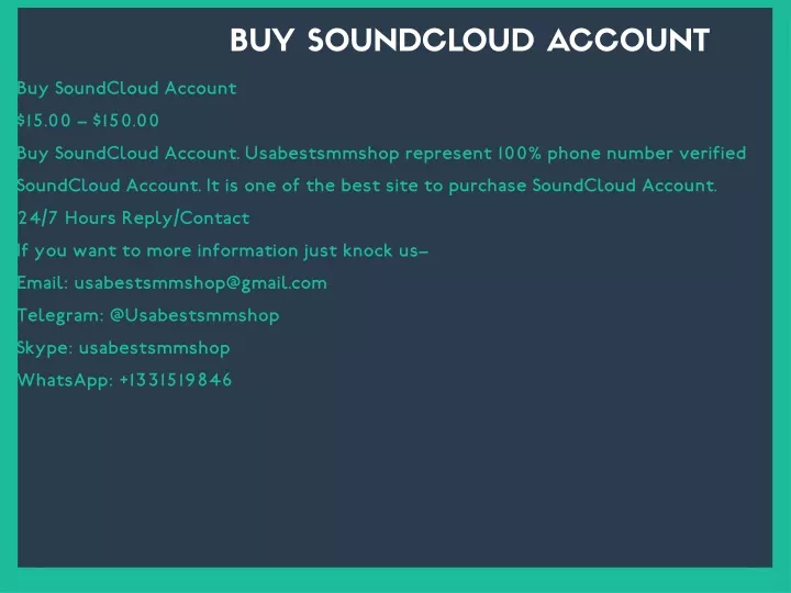 buy soundcloud account