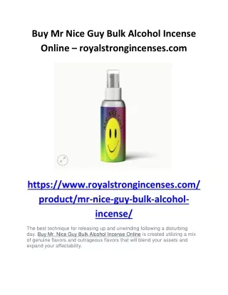 Buy Mr Nice Guy Bulk Alcohol Incense Online - royalstrongincenses.com