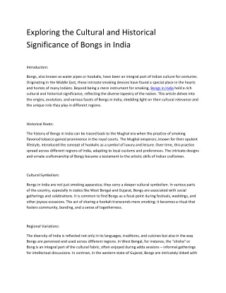Bongs in india