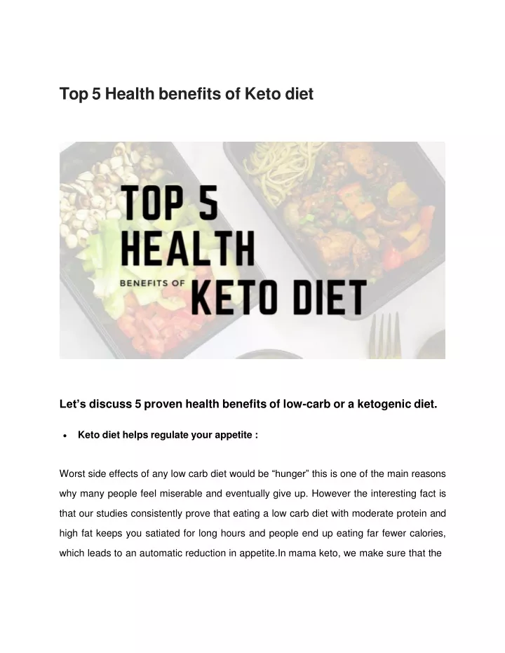 top 5 health benefits of keto diet