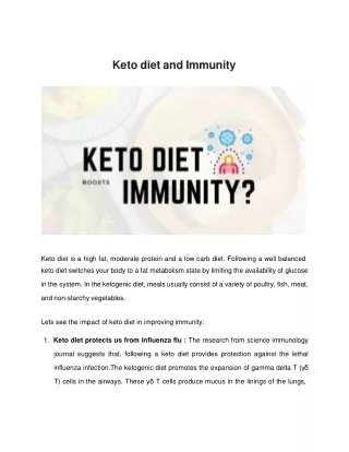 Keto diet and Immunity