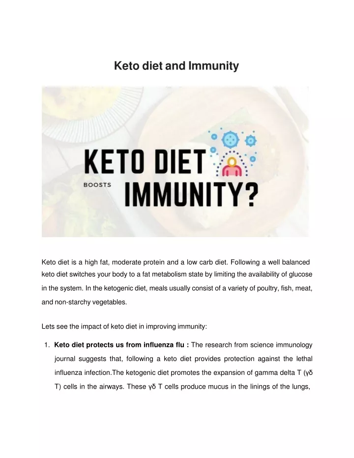 keto diet and immunity