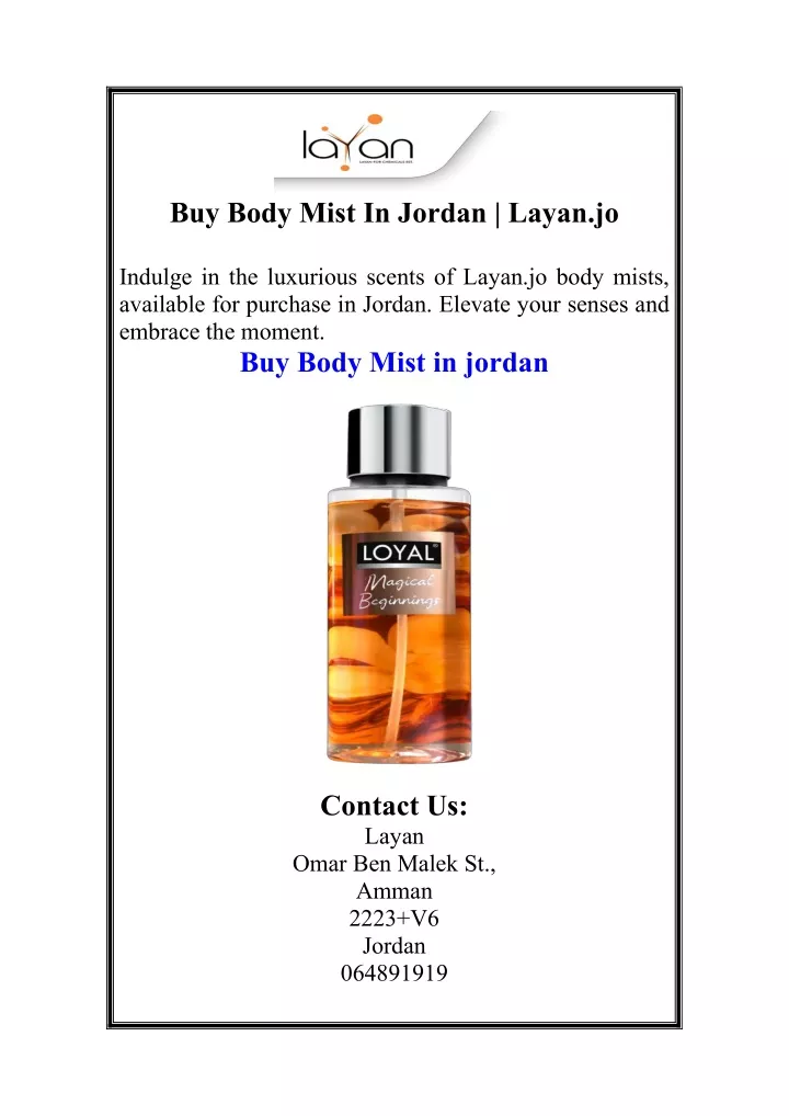 buy body mist in jordan layan jo