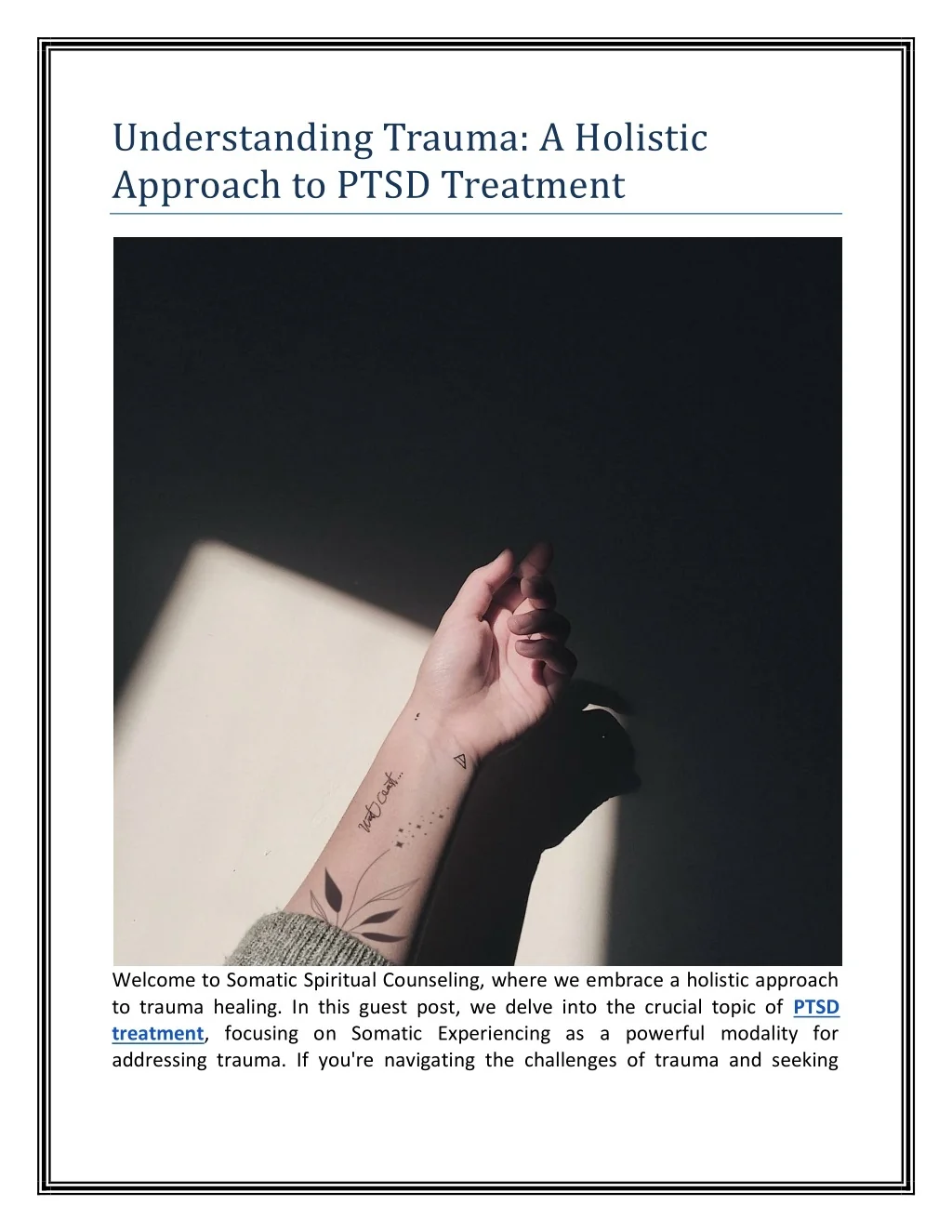 PPT - Understanding Trauma: A Holistic Approach to PTSD Treatment ...
