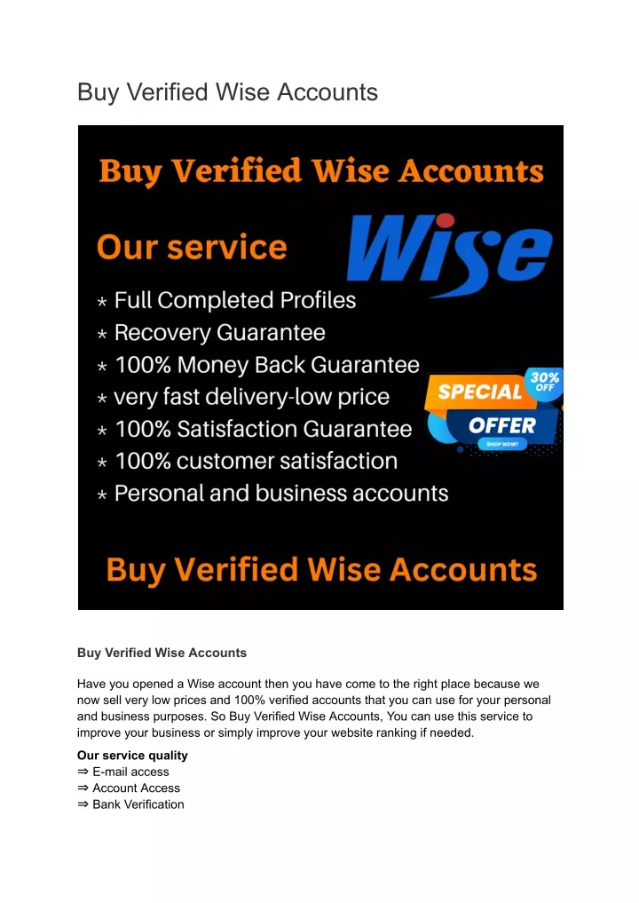 buy verified wise accounts